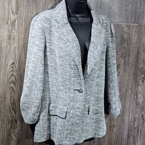 Soho Apparel LTD‎ Women's Gray Tweed Style Blazer Jacket Size L